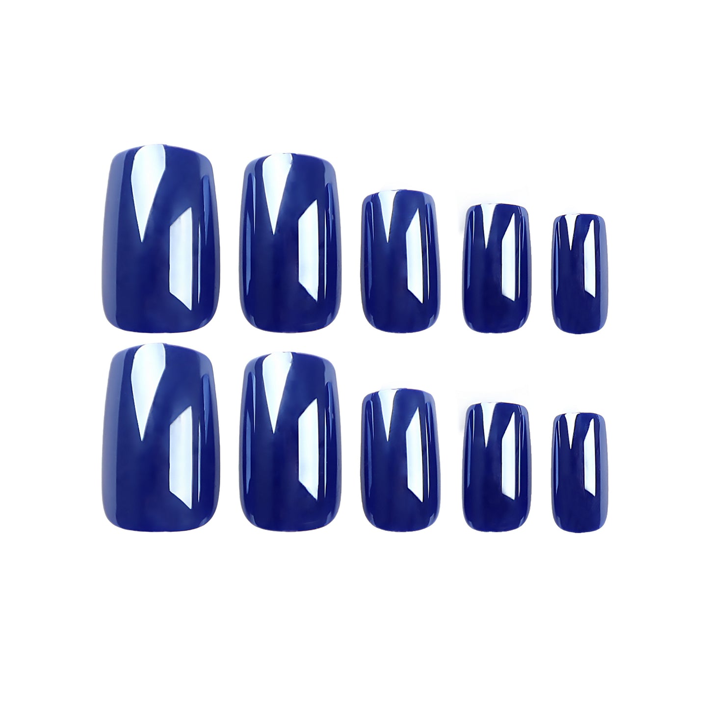 Blue press on nails manicure rectangular fake nails nails piece solid color nails piece press on nails piece nails sticker nails piece｜365nails