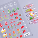 Christmas series nail art sticker 5D relief three-dimensional cute snowman DIY Christmas nail sticker jewelry YL