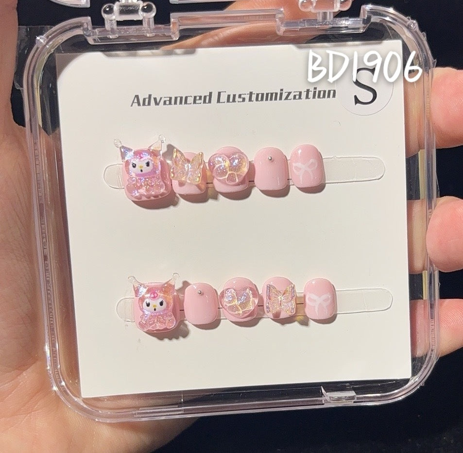 可愛迷你卡通兒童穿戴甲綜合盒