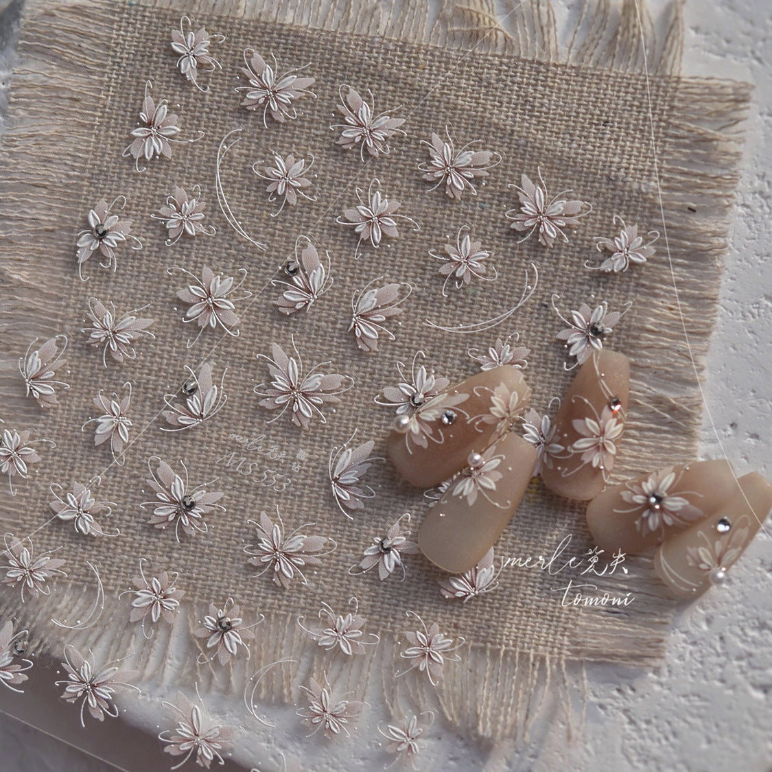 Holographic Shell Light Butterfly Nail Stickers – 3D Embossed Iridescent Set