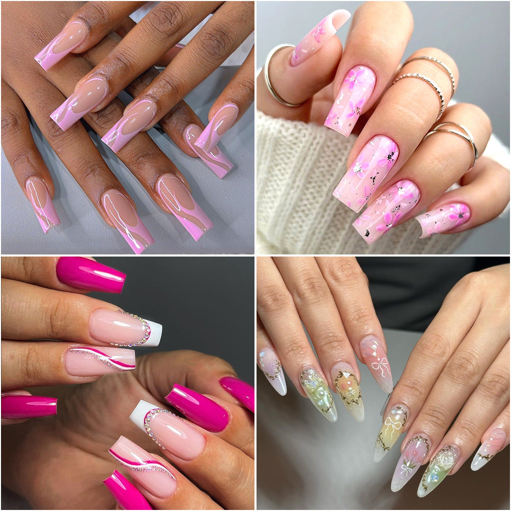 Nail Tips Press on nails pads Transparent and seamless 504 pcs Boxed fake nails Full size Short ballet full sticker Half sticker Trapezoidal nail pads