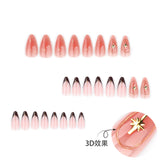 Hot Selling Star French Almond 3D Blush press-on nails