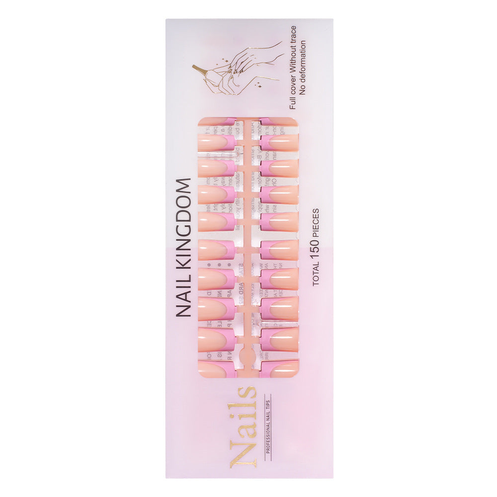 Nail Tips press on nails  explosion five-color French manicure glossy high-end square removable patch fake nail nail piece