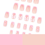 Long Square Press On Nails with Pink Base & Leopard Print Accents