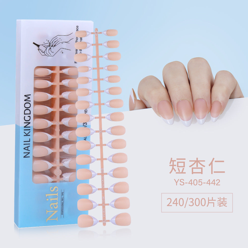 Nail Tips New  French press on nails 240 pieces boxed fake nail manicure work in progress matte full sticker French nail piece