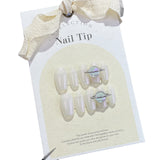 365nails Minimalist: "Lavender Haze" – Medium Square Cat Eye & Iridescent Press On Nails 24pcs