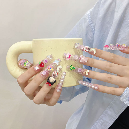 Pure handmade press on nails   nail art fake nails beauty | 365nails