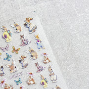 365nails: "Watercolor Bunny Rabbit Daisy" – nail art stickers
