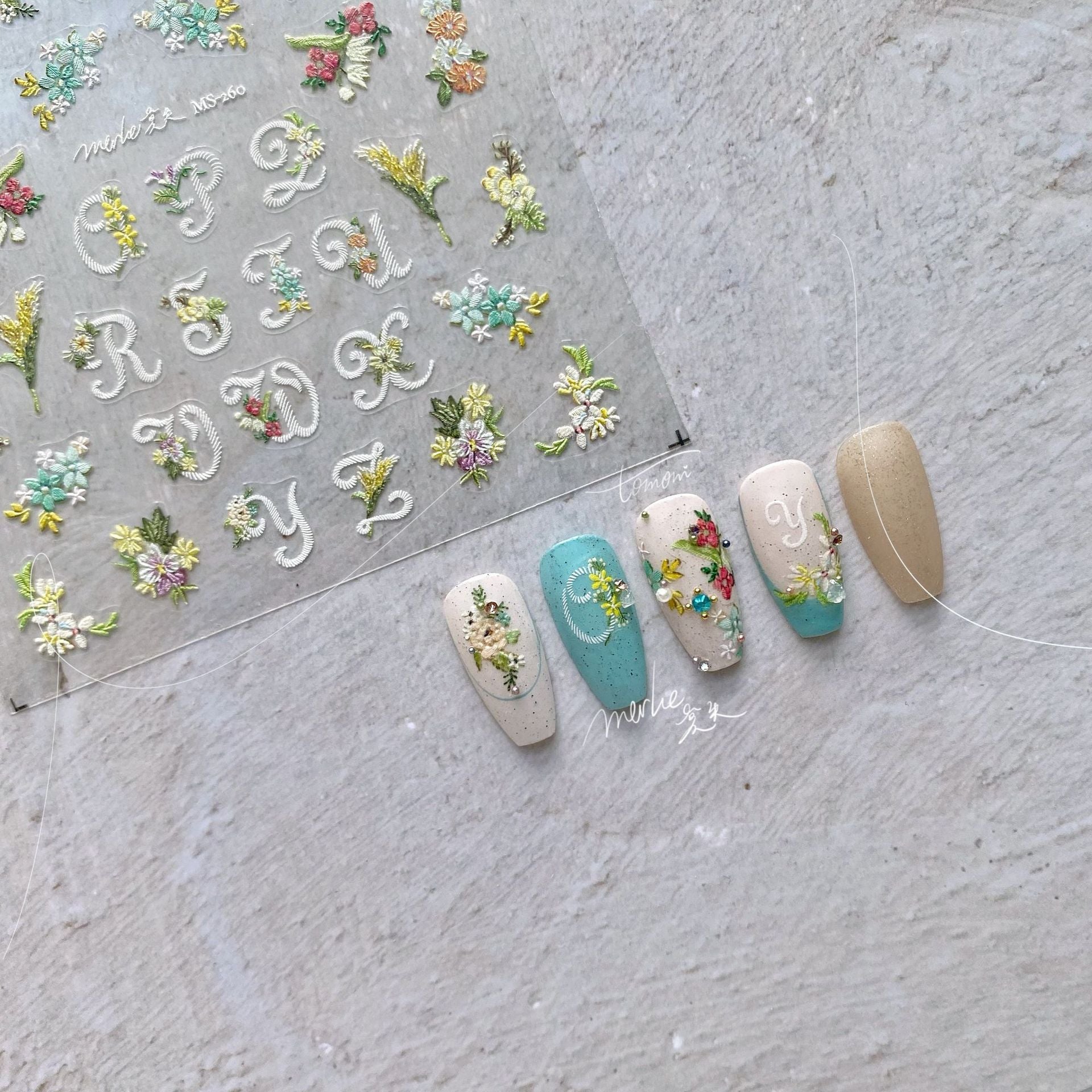 365nails: "5D Floral Alphabet" – Nail Art Stickers