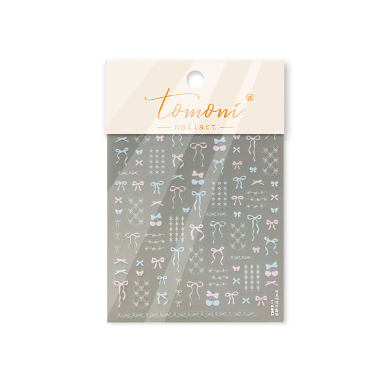 365nails: 파스텔 리본 양각 세트 – 네일 아트 스티커