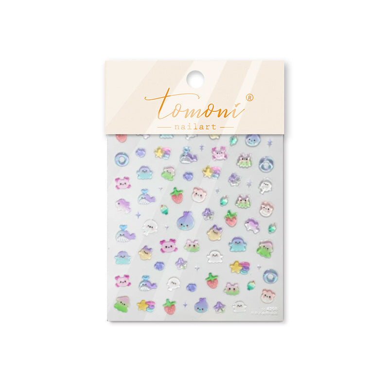 Summer Beach & Dessert: "Tropical Summer Vacation" – 5D Embossed Nail Sticker