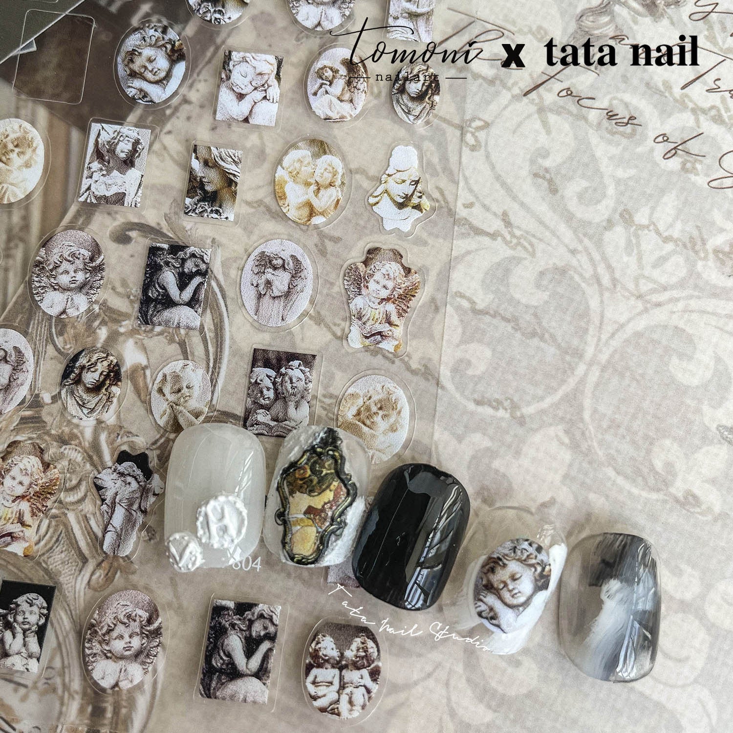 Vintage Ornate Frame: "Antique Gallery" – 5D Metallic Nail Sticker