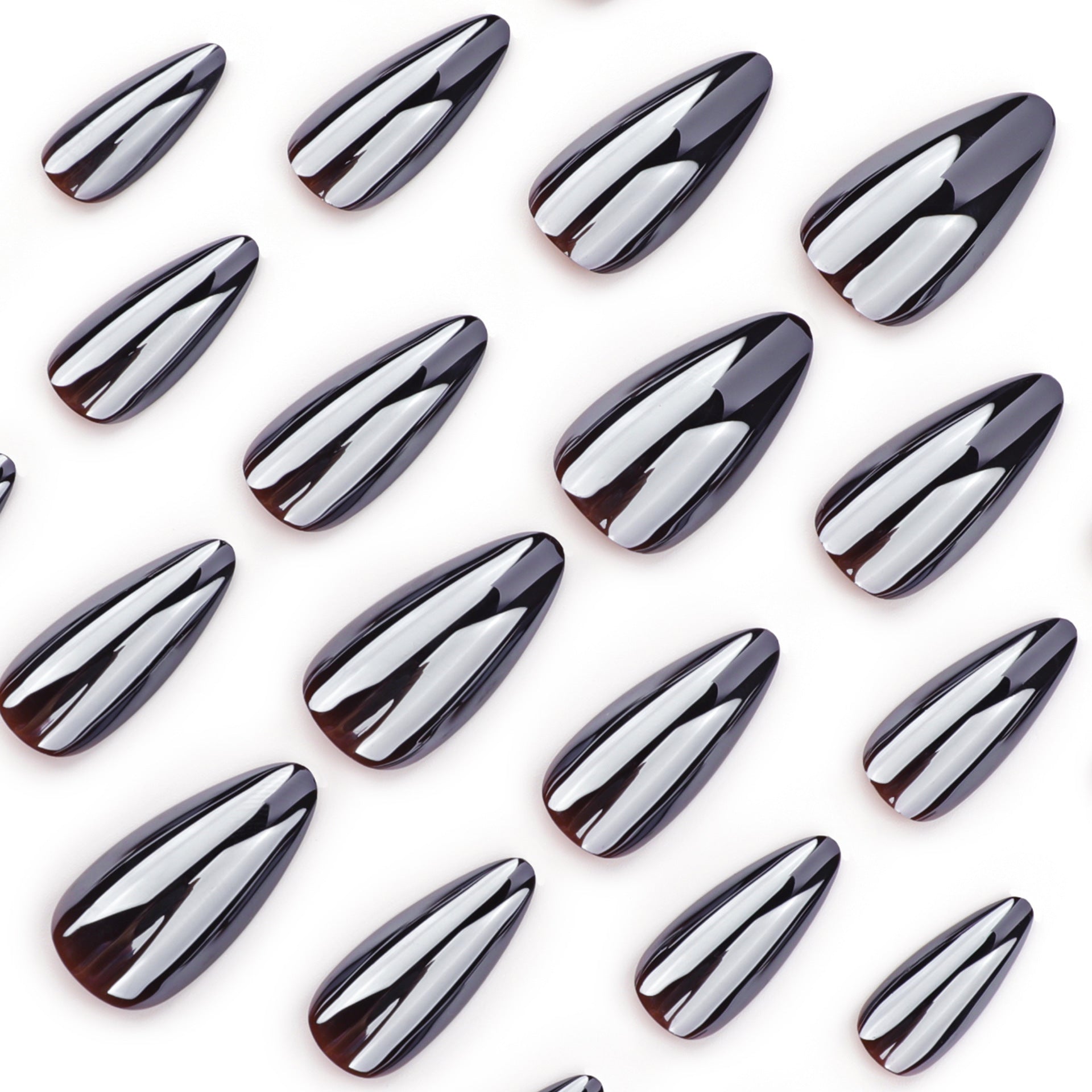New European and American popular cross-border personalized black coated nail piece, simple short almond wearing nail piece wholesale