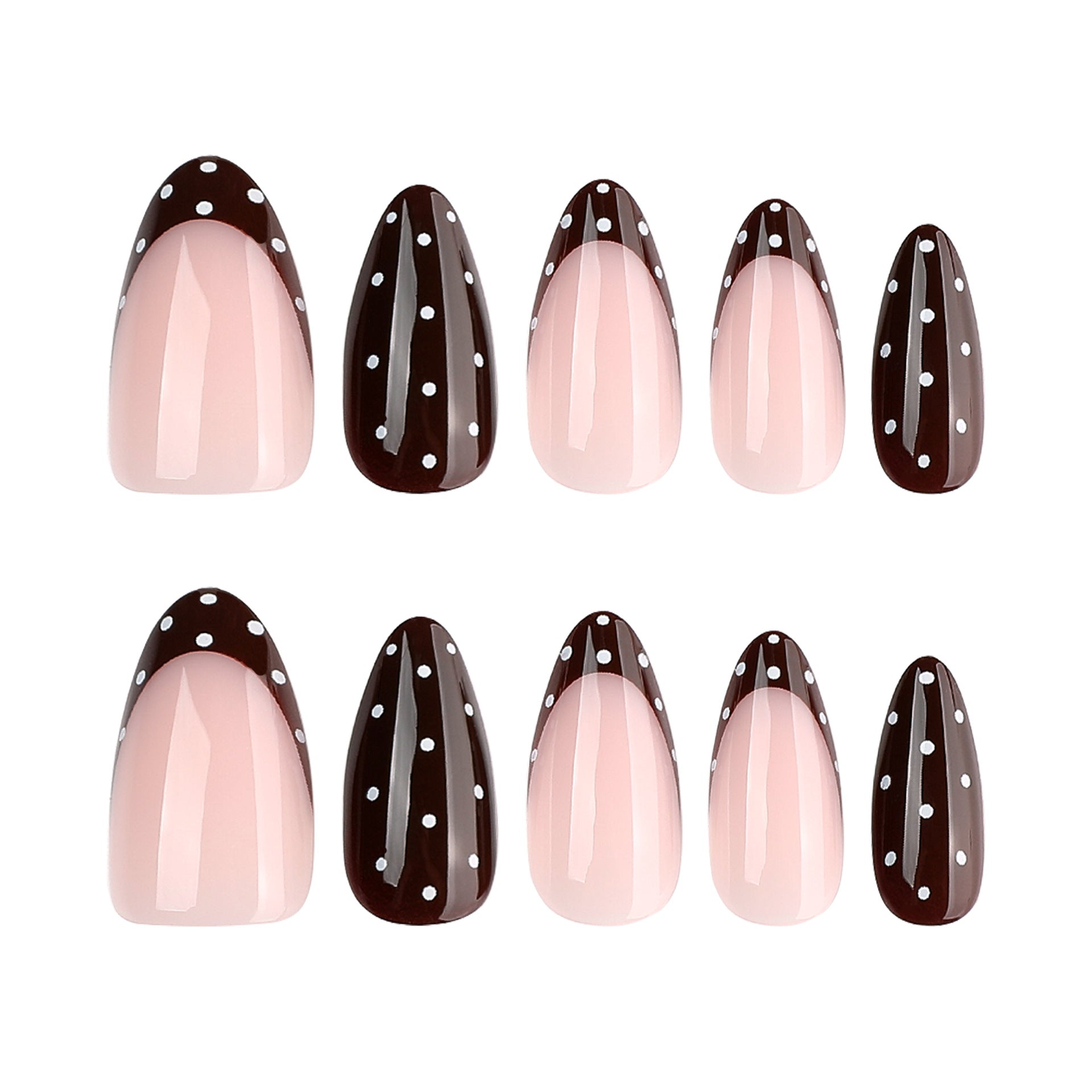 Lefan foreign trade hot-selling nail art fake nail white polka dot cross-border explosion wearable nail nail piece wearable nail piece