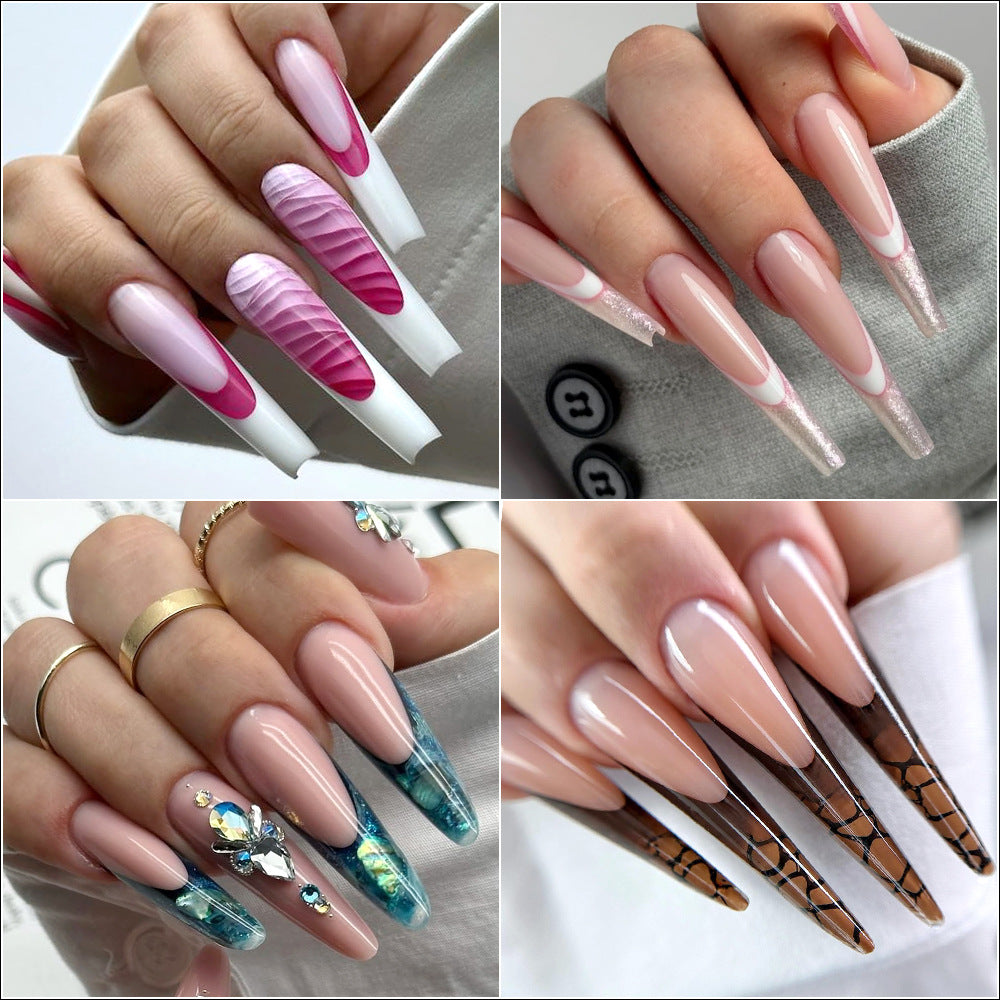 Nail Tips 120 transparent crystal nail molds, boxed with graduated crystal extension nail molds,  rapid phototherapy extension nail molds