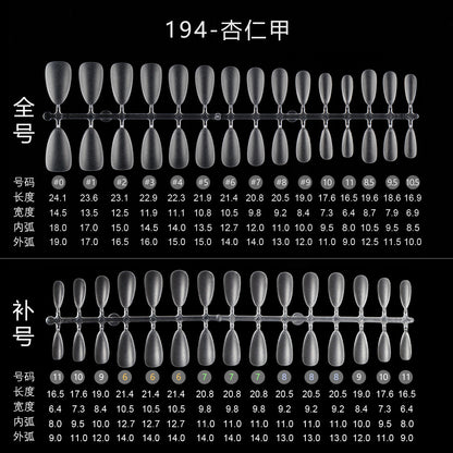 Nail Tips Transparent nail piece wholesale 30 pieces, full number, light and thin, full sticker, trapezoidal non-marking, wear-free patch, frosted nail piece