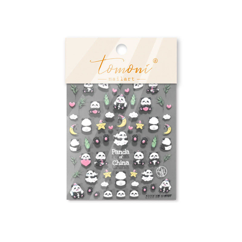 365nails: "Embossed Cute Panda" – Nail Art Stickers