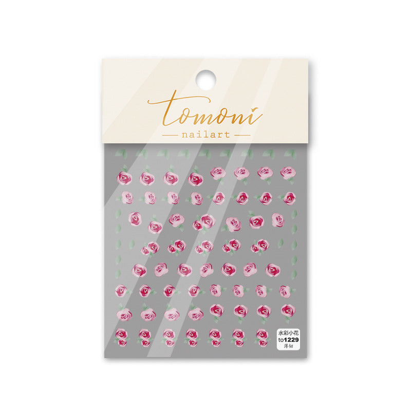365nails: "Rose Aquarelle Rose" – Autocollants Nail Art