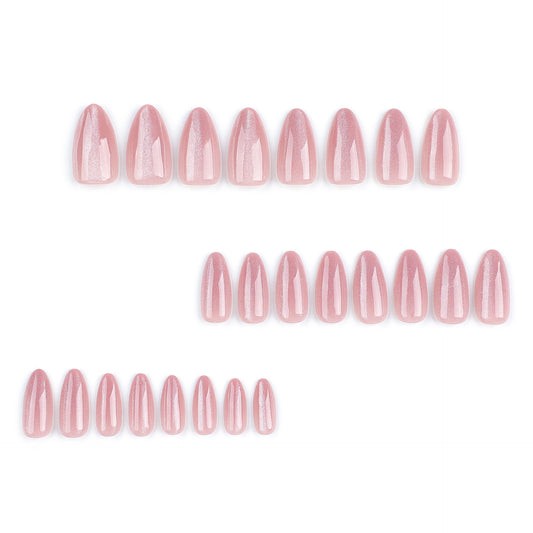removable nail art finished product naked pink girl nail art piece cat eye bright color   wholesale｜365nails