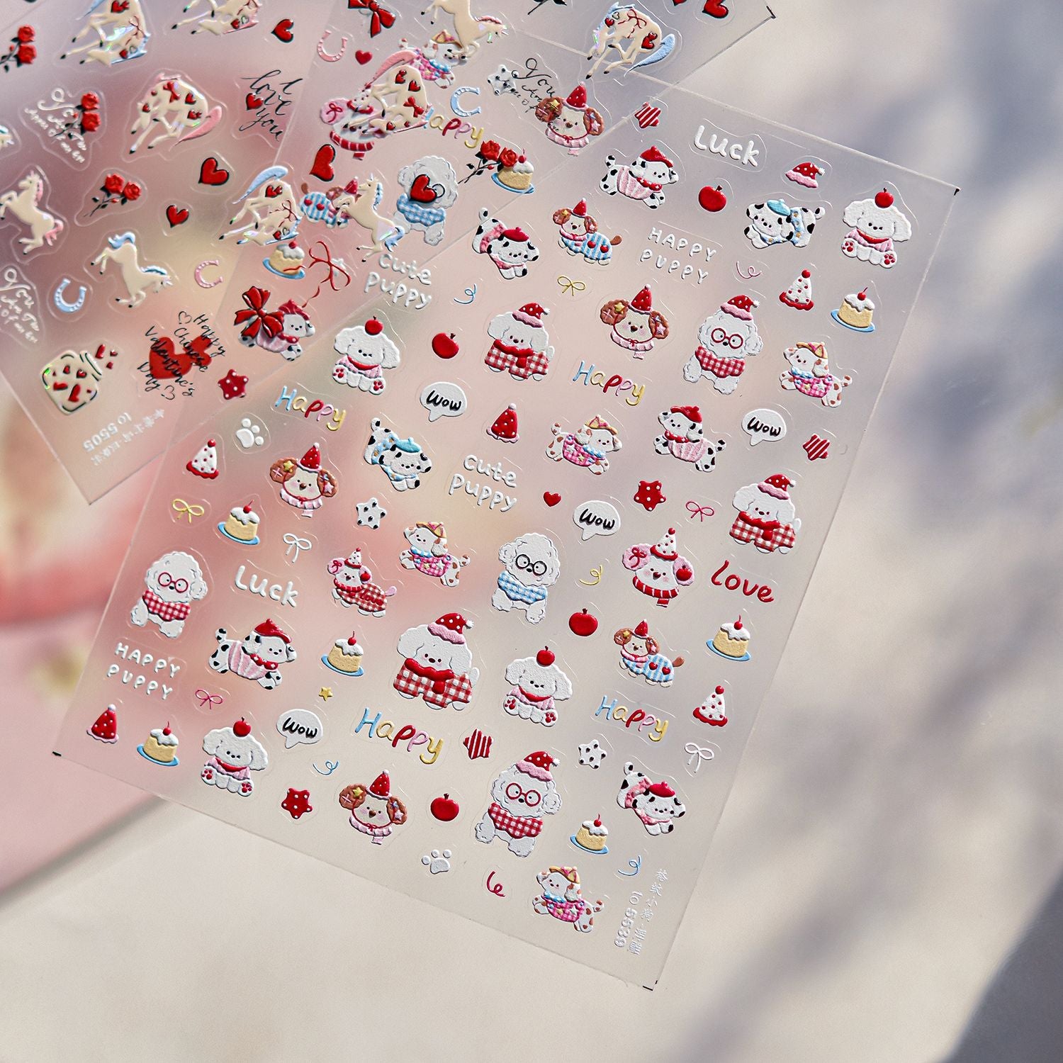 Love Horse & Heart – Romantic Valentines Nail Art Stickers