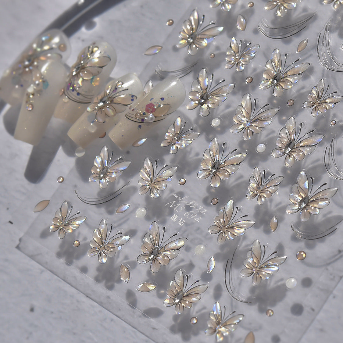 365nails: "Crystal Champagne Butterfly" – nail art stickers