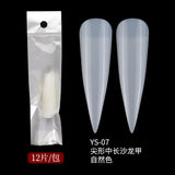 Nail Tips lengthening salon art nail pads 12 pcs bagged pointed  performance manicure super long fake nail pads