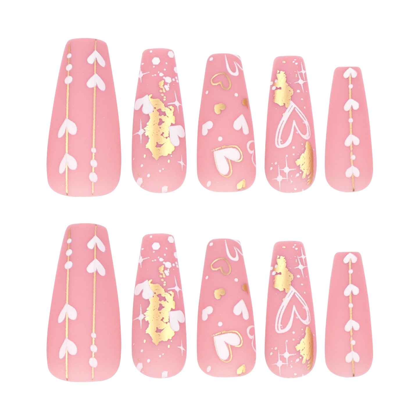 Ballet , hand feel matte bronzing manicure,  love, Xingmang removable  finished product wholesale｜365nails