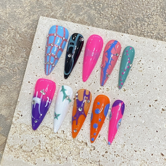 Pure handmade press on nails   nail art fake nails beauty | 365nails