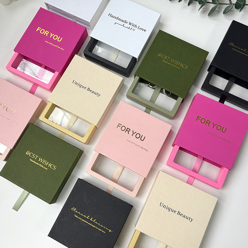 Premium Press‑On Nail Drawer Box – Elegant PE Pull‑Out Packaging Box