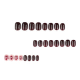 Elegant Burgundy Nails with Floral Accent Art