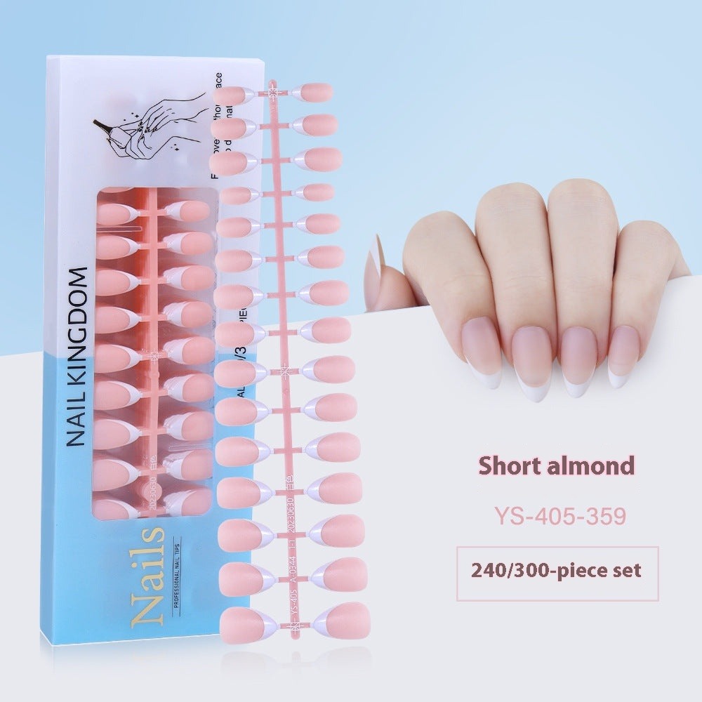Nail Tips New  French press on nails 240 pieces boxed fake nail manicure work in progress matte full sticker French nail piece
