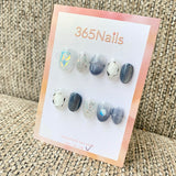 365nails: "Blue Grey Aurora Glitter" – handmade press-on nail