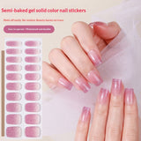 Semi-Cured Gel Nail Strips Gradient Glitter Shimmer Glossy Design (MOQ=3)