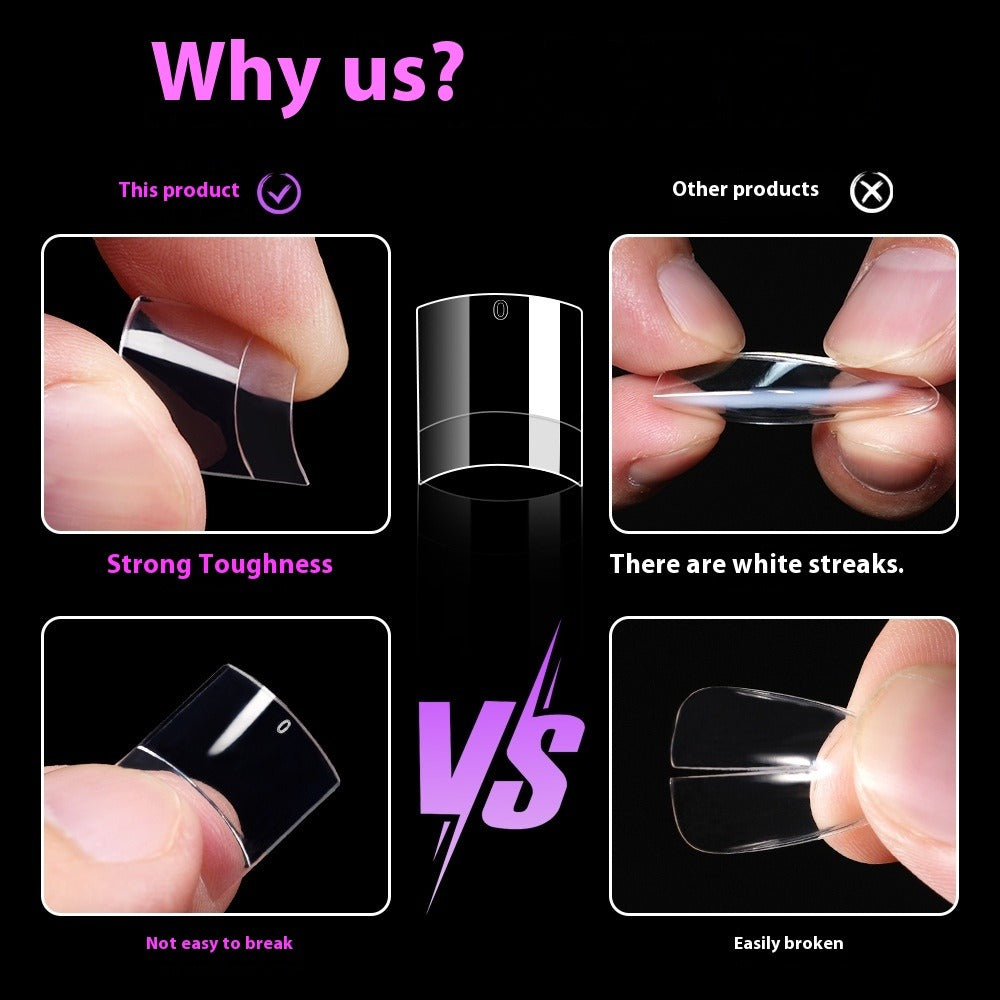 Nail Tips Amazon popular transparent square nail piece 240 pieces boxed short half sticker fake nail manicure press on nails piece