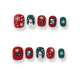 365Nails Snowman & Snowflake Matte Short Square Set