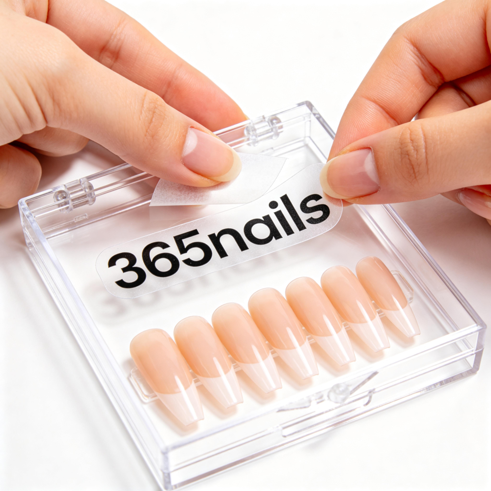 Private Label Packaging Customization for Press-On Nails | Sticker + In-Stock Plastic Box | Paper Box Color/Logo Custom