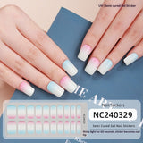 Semi-Cured Gel Nail Strips French Gradient Blush Watercolor (MOQ=3)