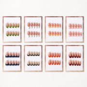 Handmade French patch manicure, multi-color and multi-reusable full coverage fake nail set