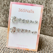 365nails: "crushed ice cube diamonds" – handmade press-on pedicure