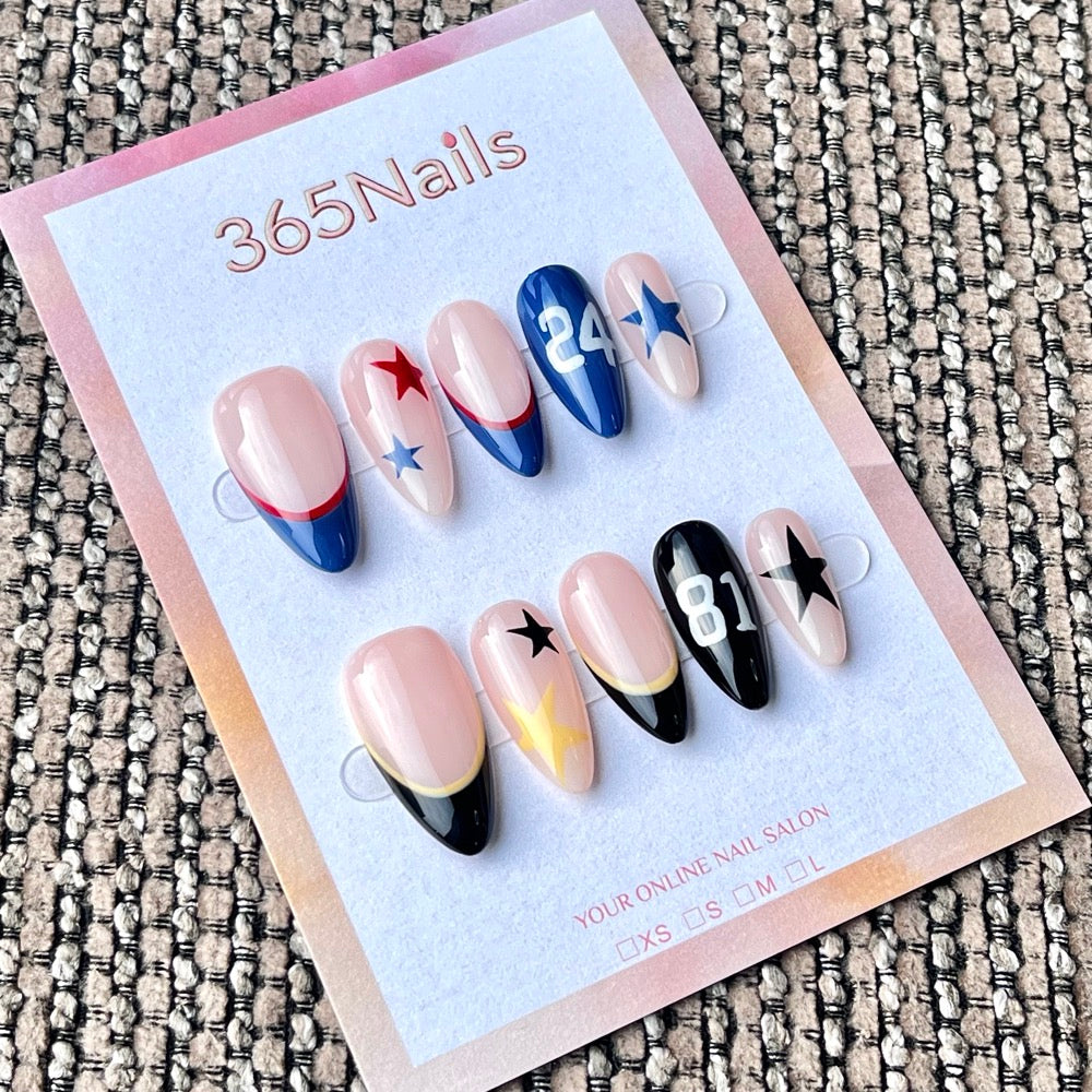 "Athletic Stars" - Football Jersey Theme Handmade Nails