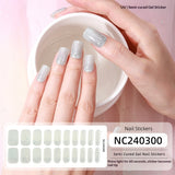 Semi-Cured Gel Nail Strips Gradient Rainbow Pastel Glossy Design (MOQ=3)