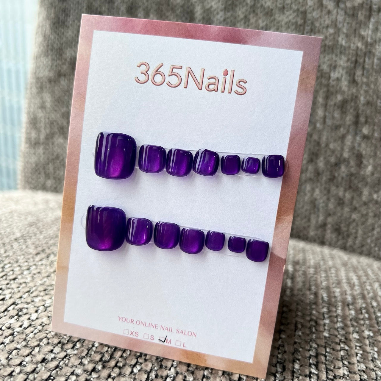 365nails: "mysterious violet amber" – handmade press-on pedicure
