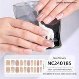 Semi-Cured Gel Nail Strips Foil Laser Gold Shimmer Glossy Set (MOQ=3)