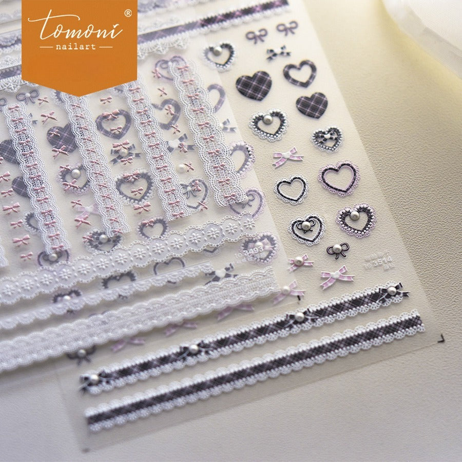 Crystal Heart Plaid – Crystal Diamond Nail Art Accent Set