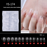 Nail Tips Transparent semi-matte nail art, special nail piece for press on nails piece, no trace 240 pieces, broken piece box, full sticker, matte fake nail.
