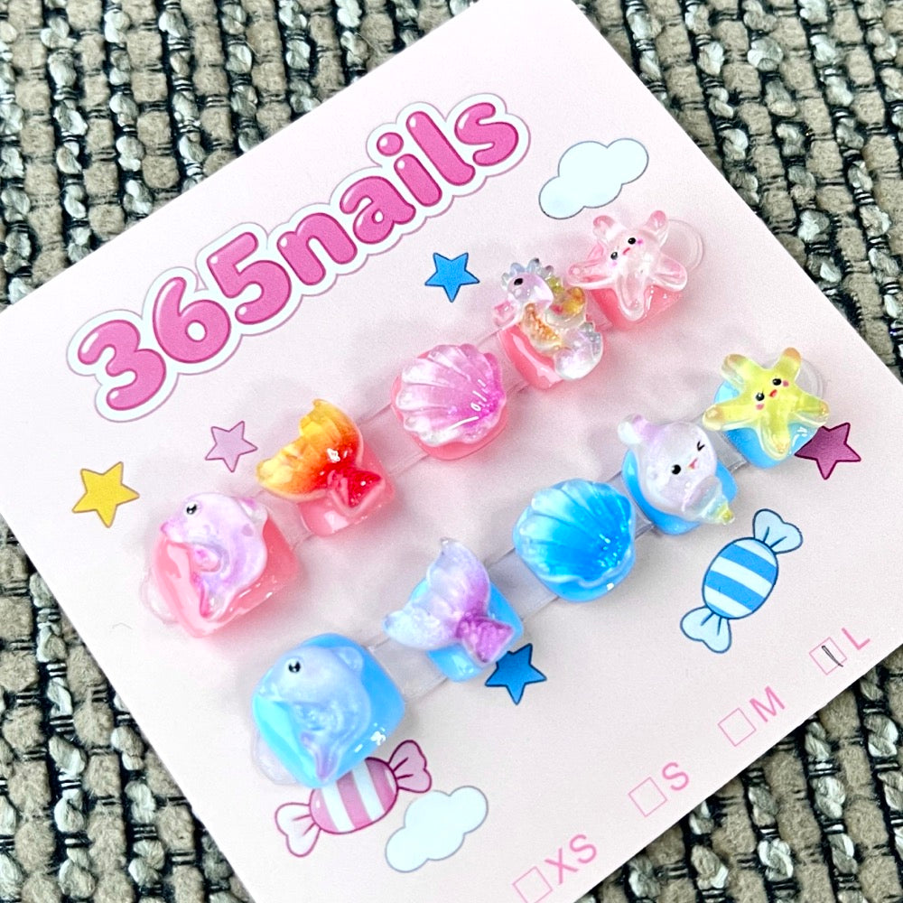 365nails: "Starlight Dreams" – 3D Animal & Celestial Handmade Short Square Nails