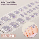 Semi-Cured Gel Nail Strips Fresh Floral 3D Foil Glossy Design (MOQ=3)