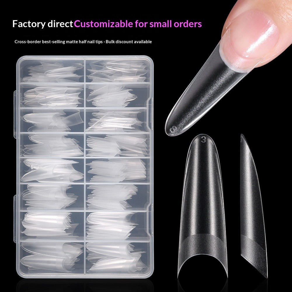 Pro Matte Collection: "Ballerina Half-Cover" – Small Batch Custom Matte Half-Cover Ballerina Nail Tips