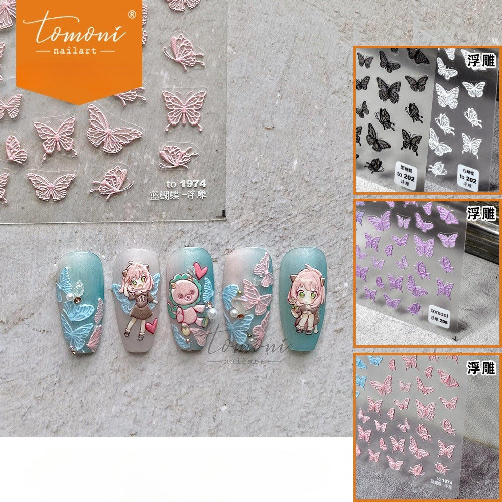 Blue & Pink Butterfly Flutter – Delicate Nail Art Set