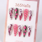 365nails neon thorn 3d hand‑painted long tips